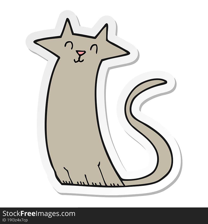 Sticker Of A Cartoon Cat