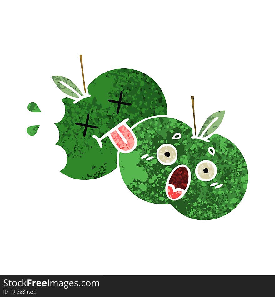 Retro Illustration Style Cartoon Apples