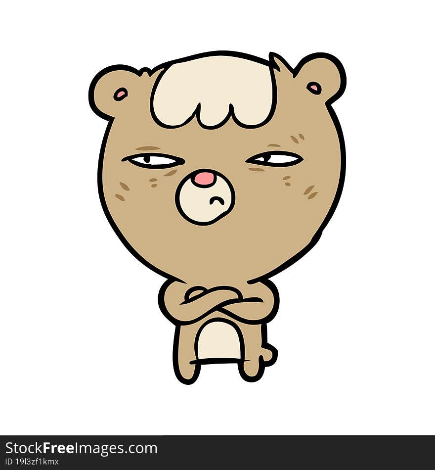 cartoon annoyed bear with arms crossed. cartoon annoyed bear with arms crossed