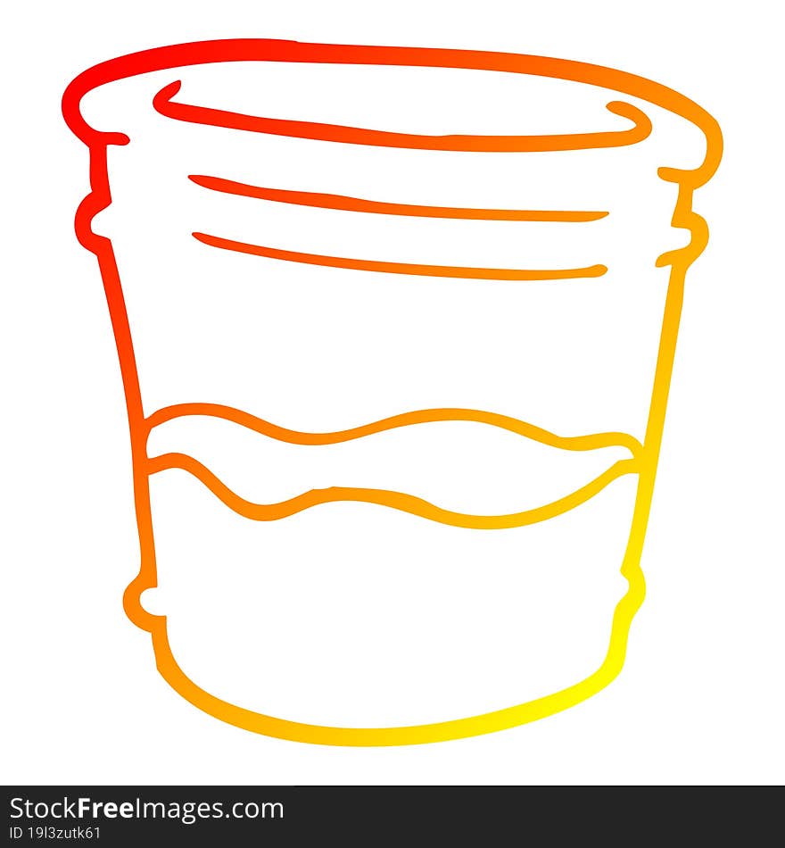 warm gradient line drawing cartoon glass of drink