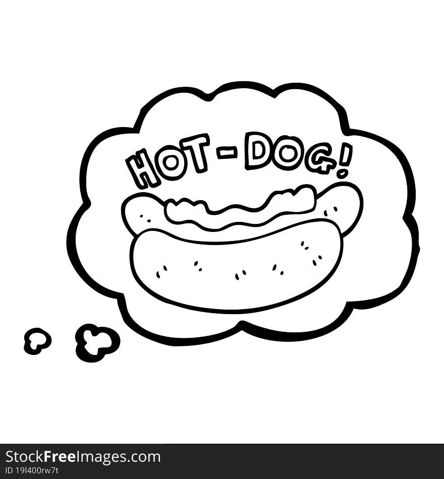 thought bubble cartoon hotdog