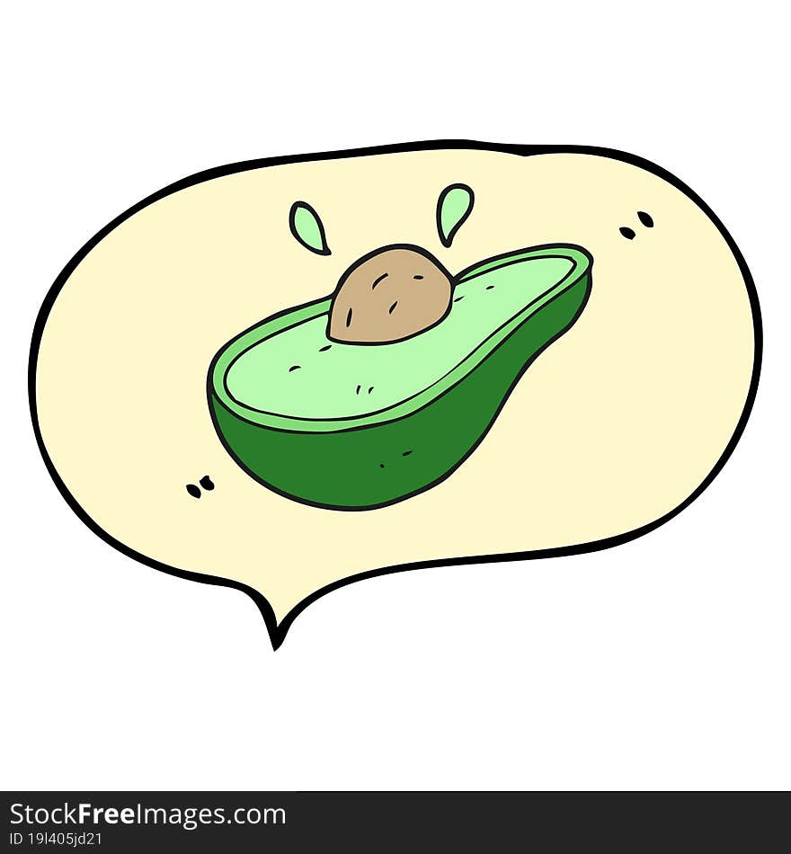 Speech Bubble Cartoon Avocado