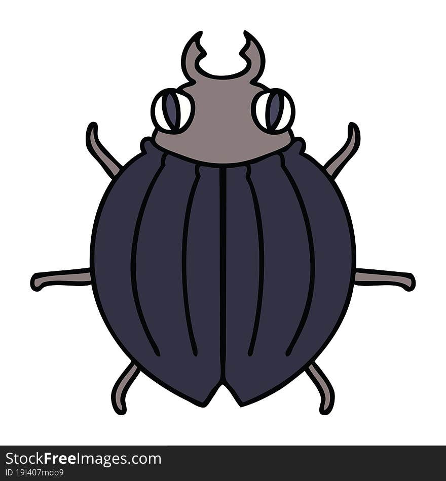 hand drawn quirky cartoon beetle. hand drawn quirky cartoon beetle