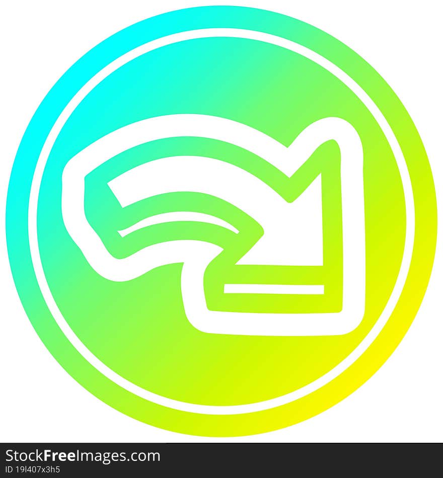 direction arrow circular in cold gradient spectrum