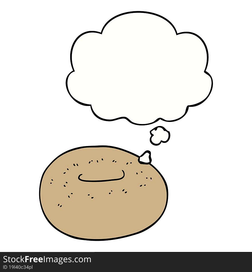 cartoon donut and thought bubble