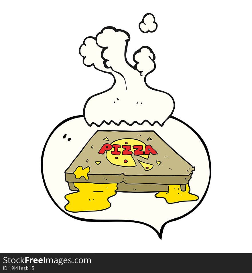 speech bubble cartoon pizza