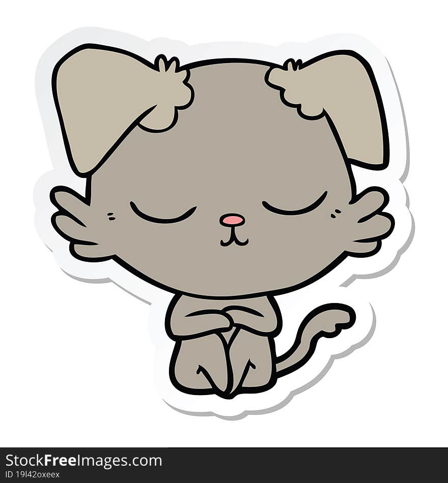 Sticker Of A Cute Cartoon Dog