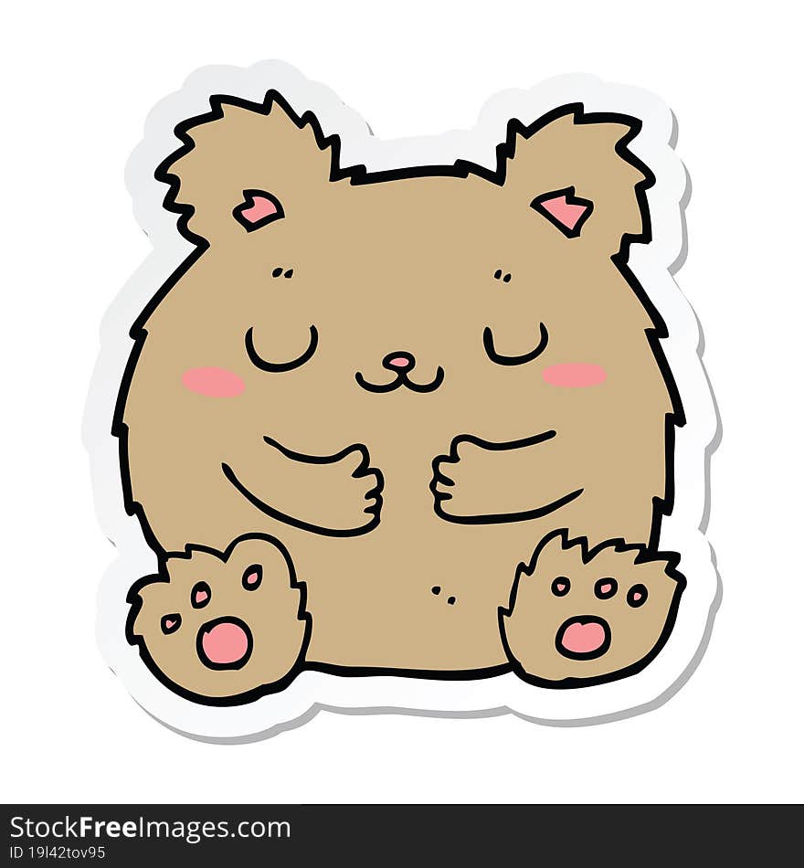 sticker of a cute cartoon bear