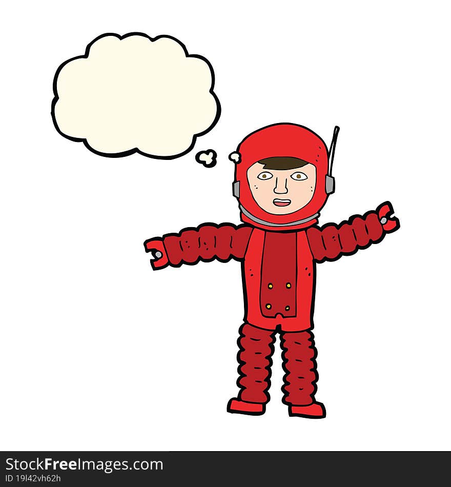 Cartoon Astronaut With Thought Bubble