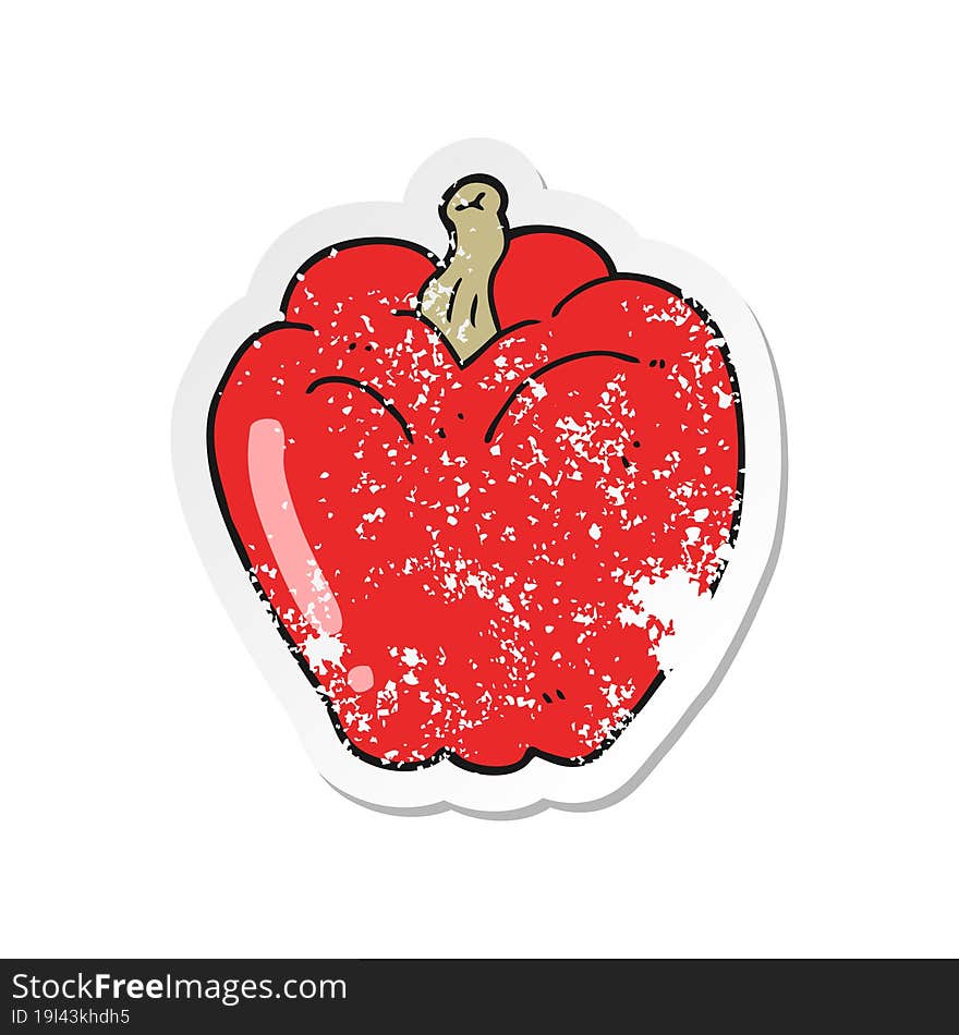 Distressed Sticker Of A Cartoon Pepper