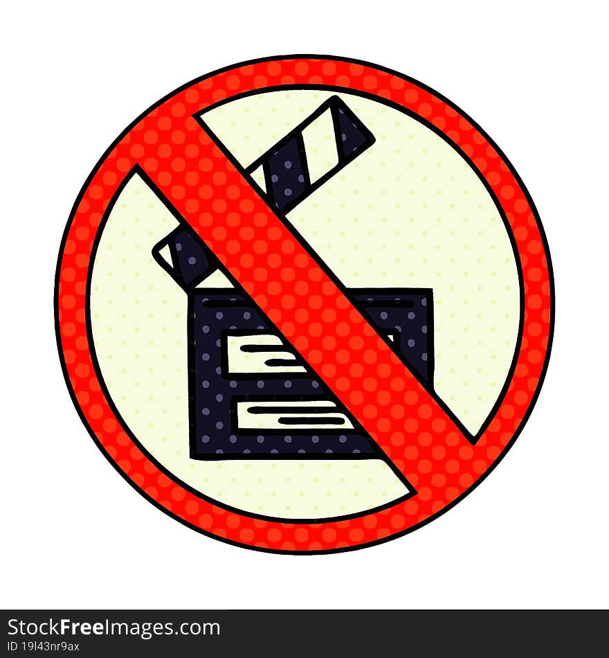 comic book style cartoon of a no directing sign