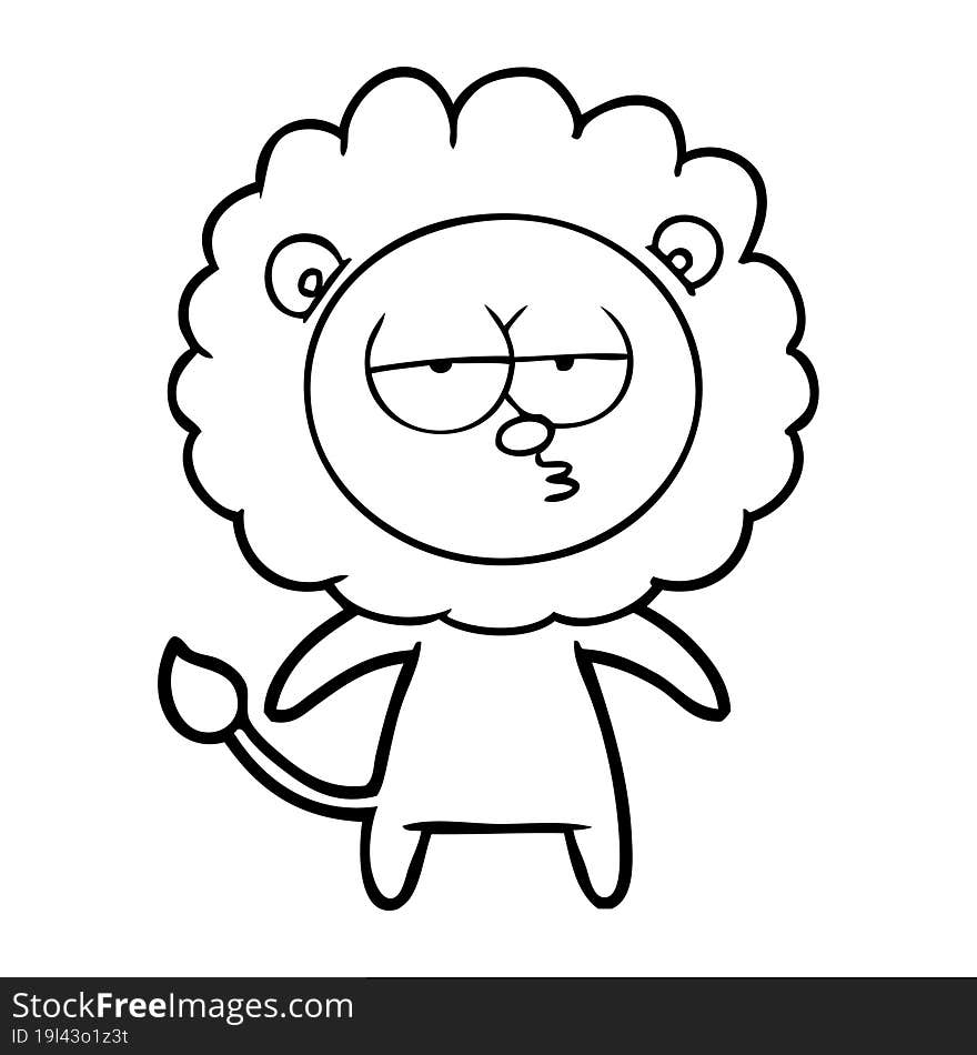 cartoon bored lion. cartoon bored lion