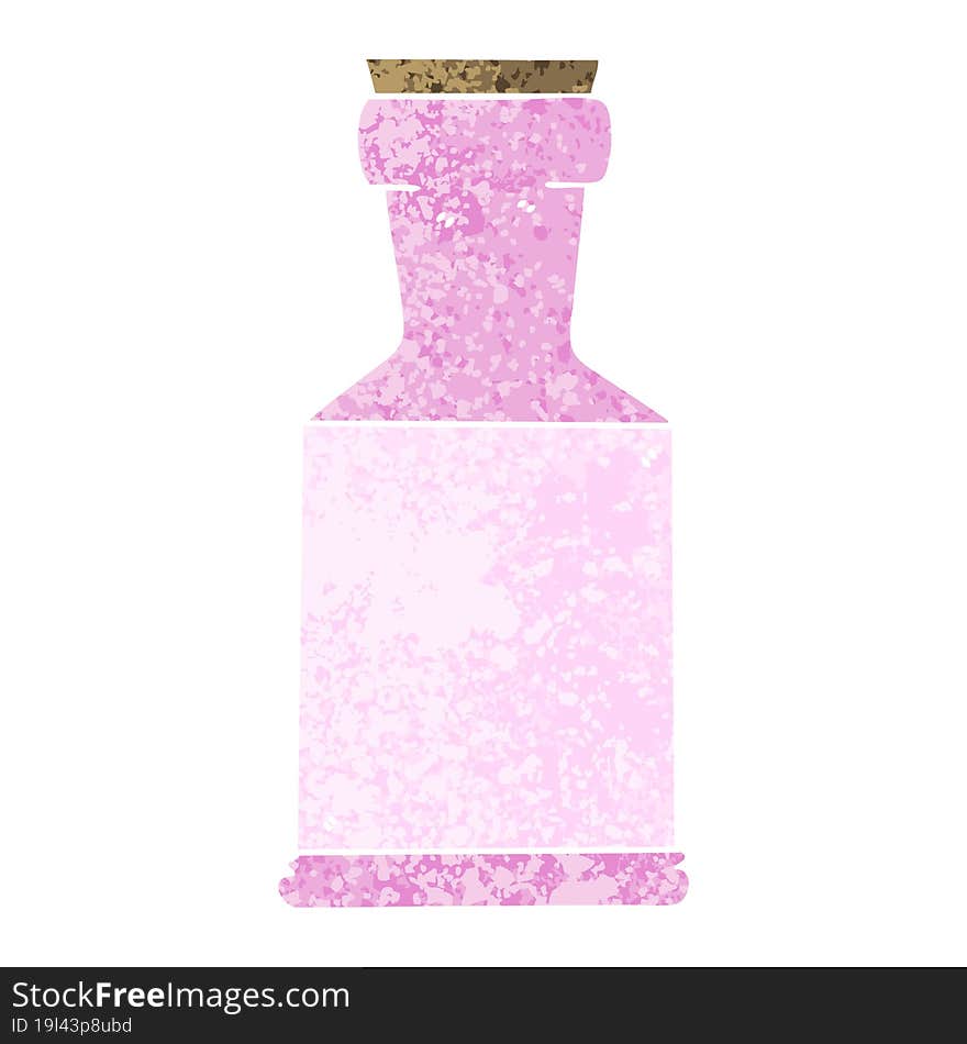 Quirky Retro Illustration Style Cartoon Potion Bottle