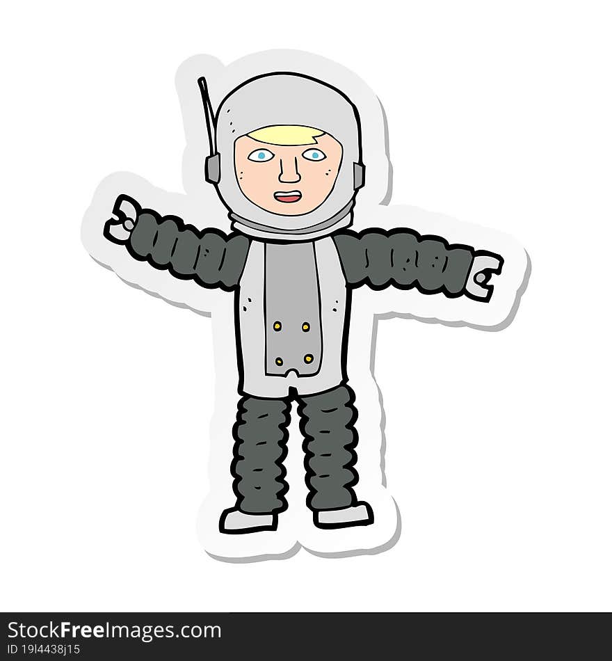 sticker of a cartoon astronaut