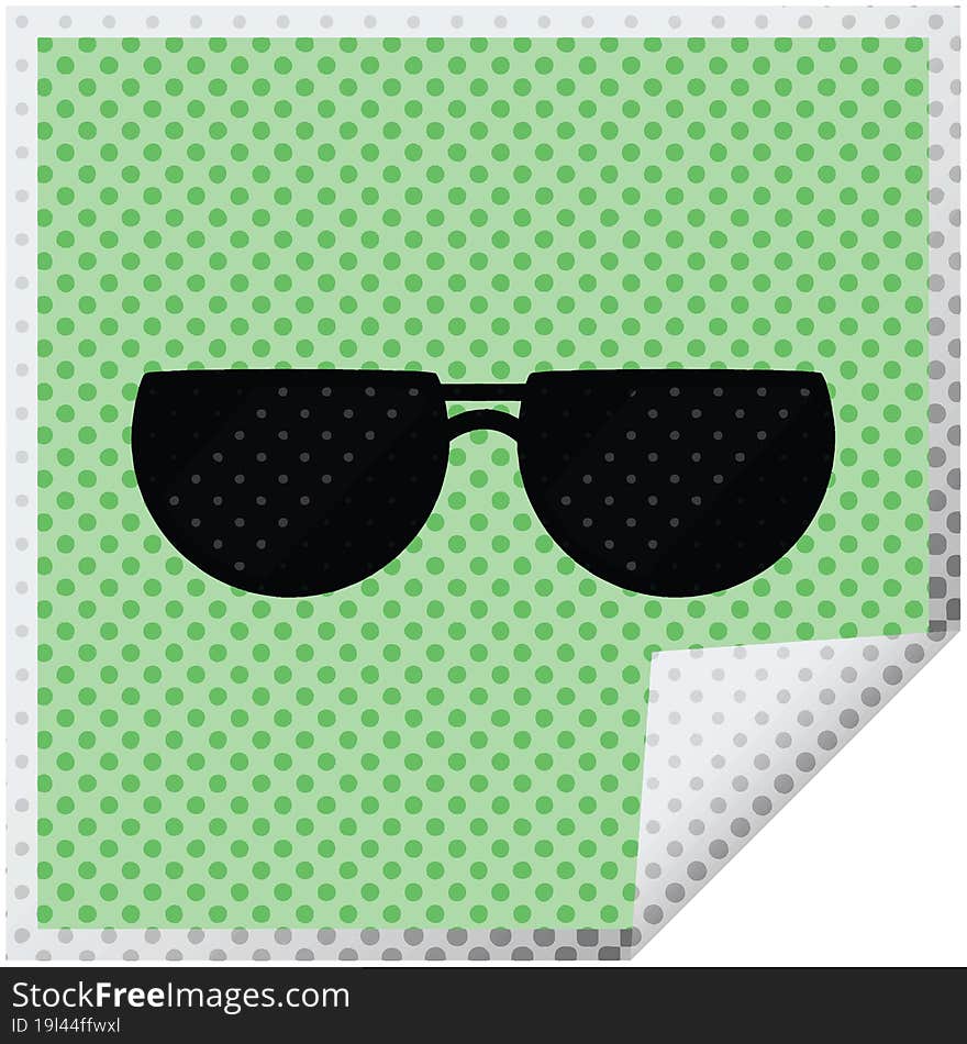 Sunglasses Graphic Square Sticker