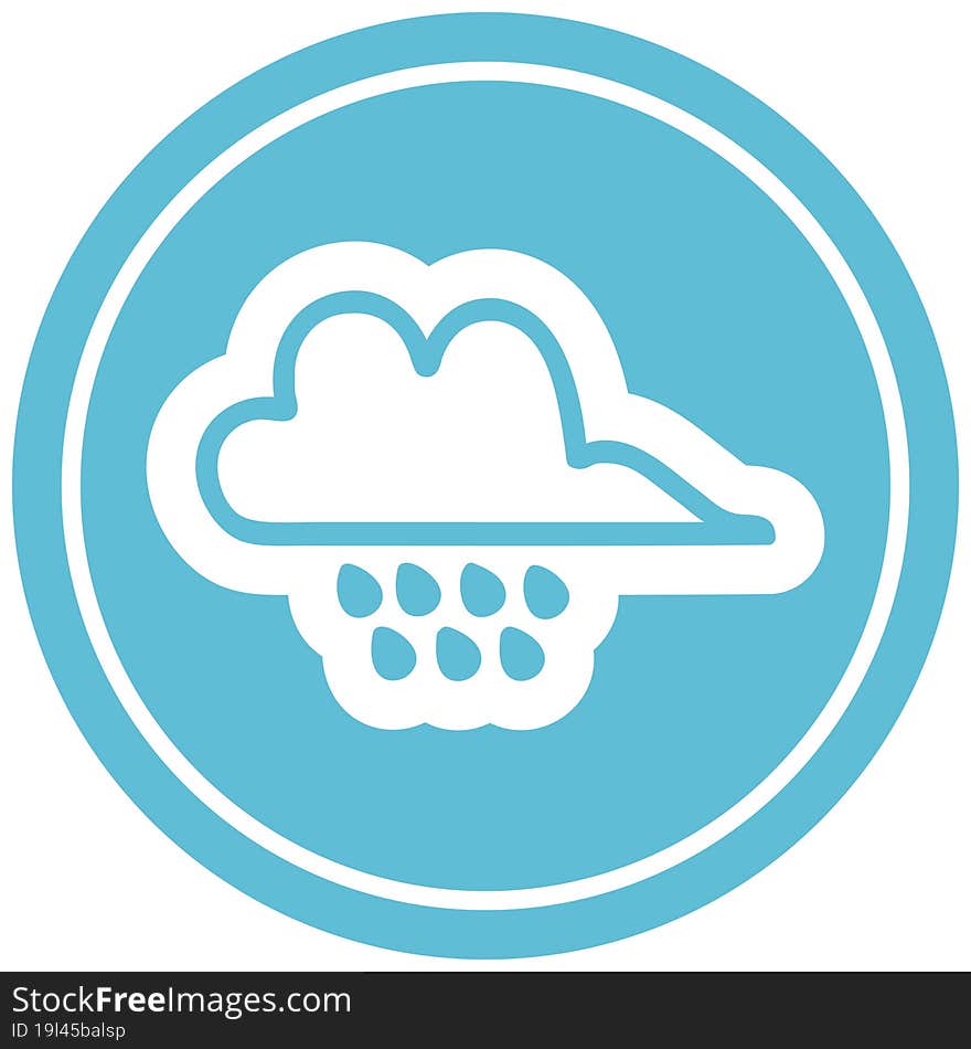 rain cloud circular icon