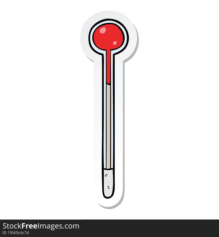 sticker of a cartoon thermometer