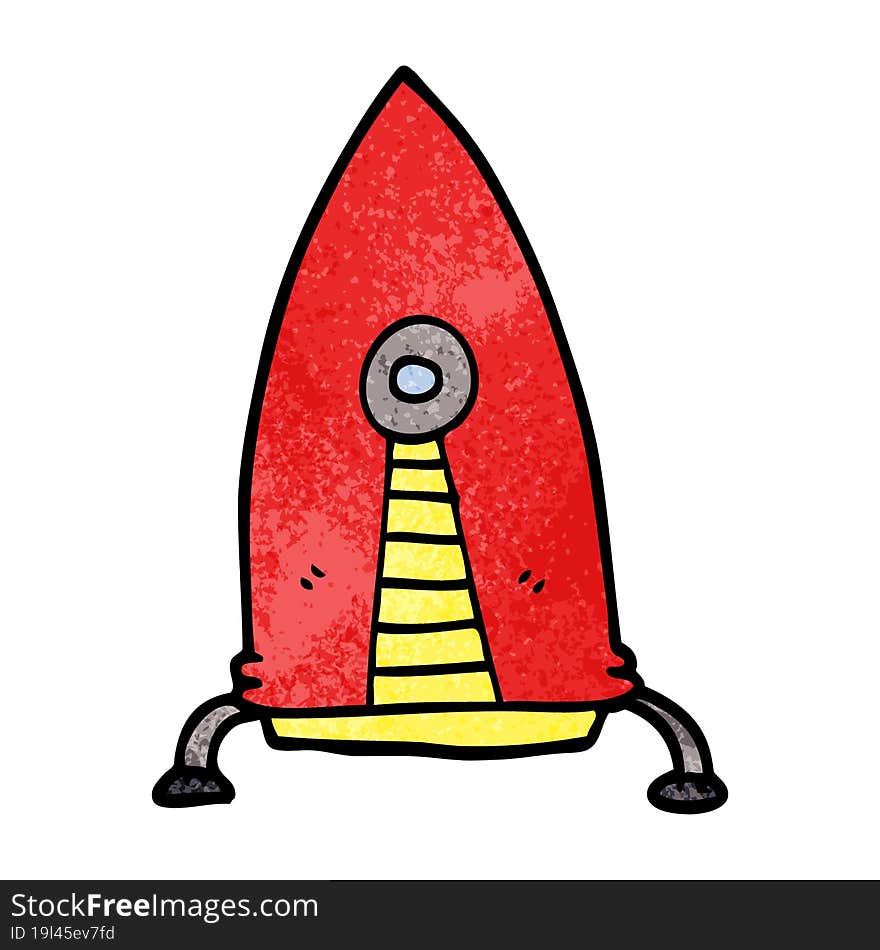 cartoon doodle space rocket