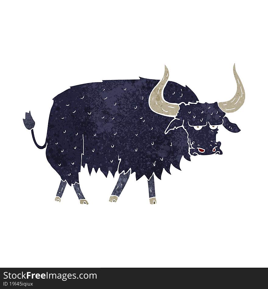 Cartoon Annoyed Hairy Ox