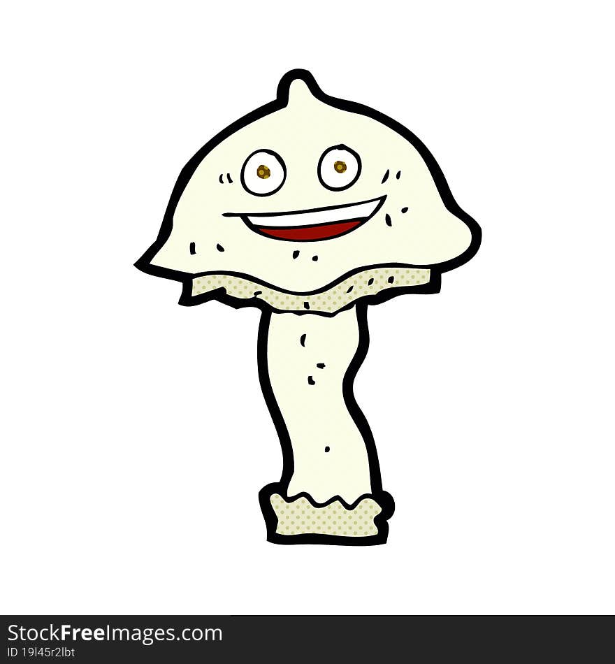 cartoon happy mushroom