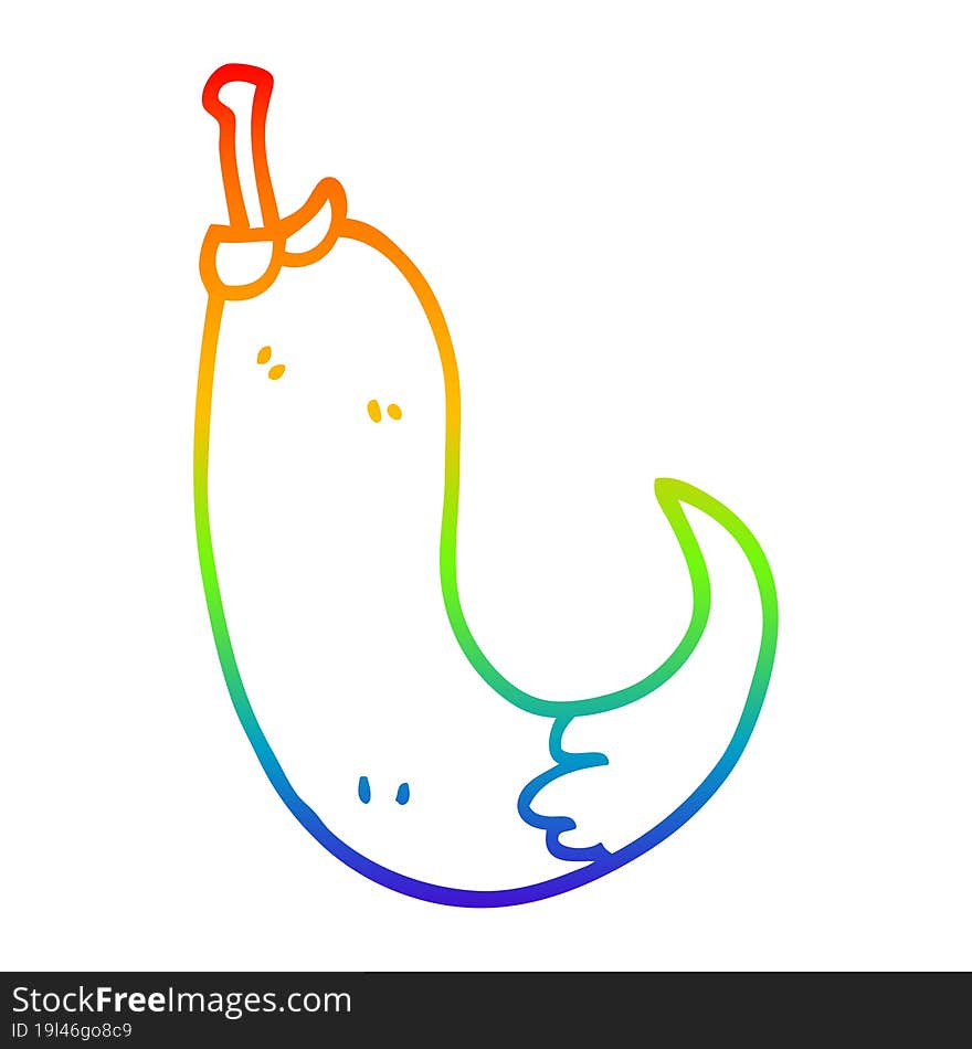 rainbow gradient line drawing cartoon red hot chilli pepper