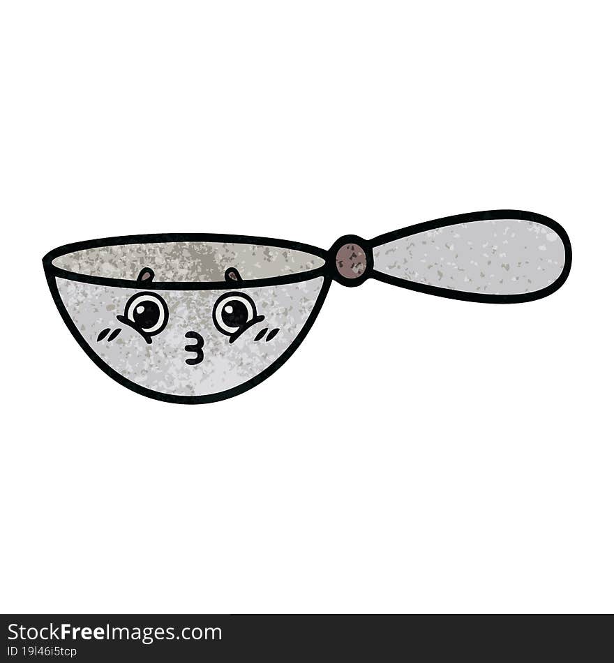 Retro Grunge Texture Cartoon Measuring Spoon