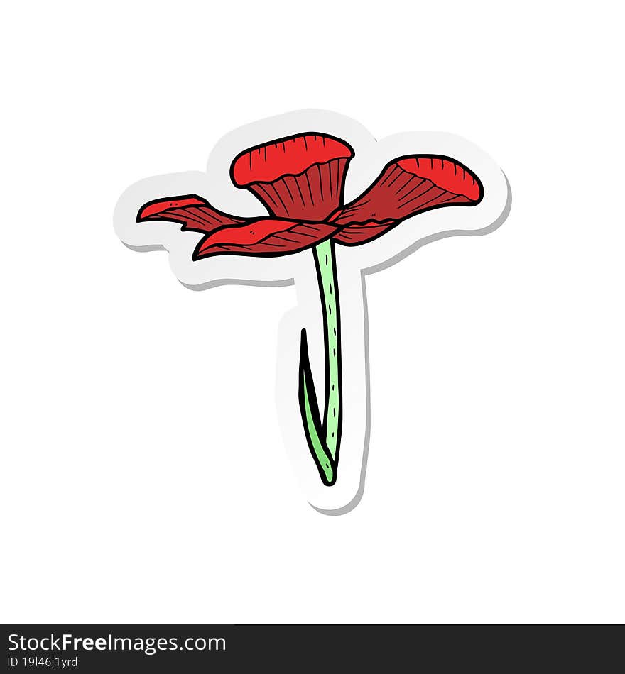 sticker of a cartoon flower