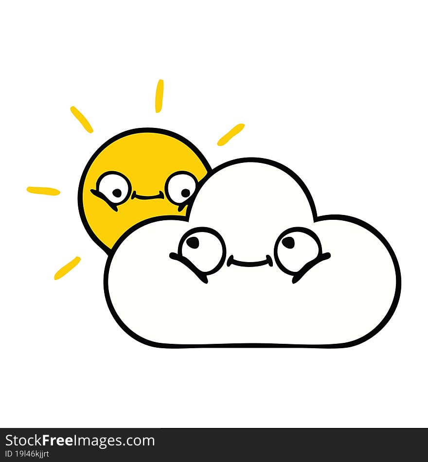 Cute Cartoon Sunshine And Cloud