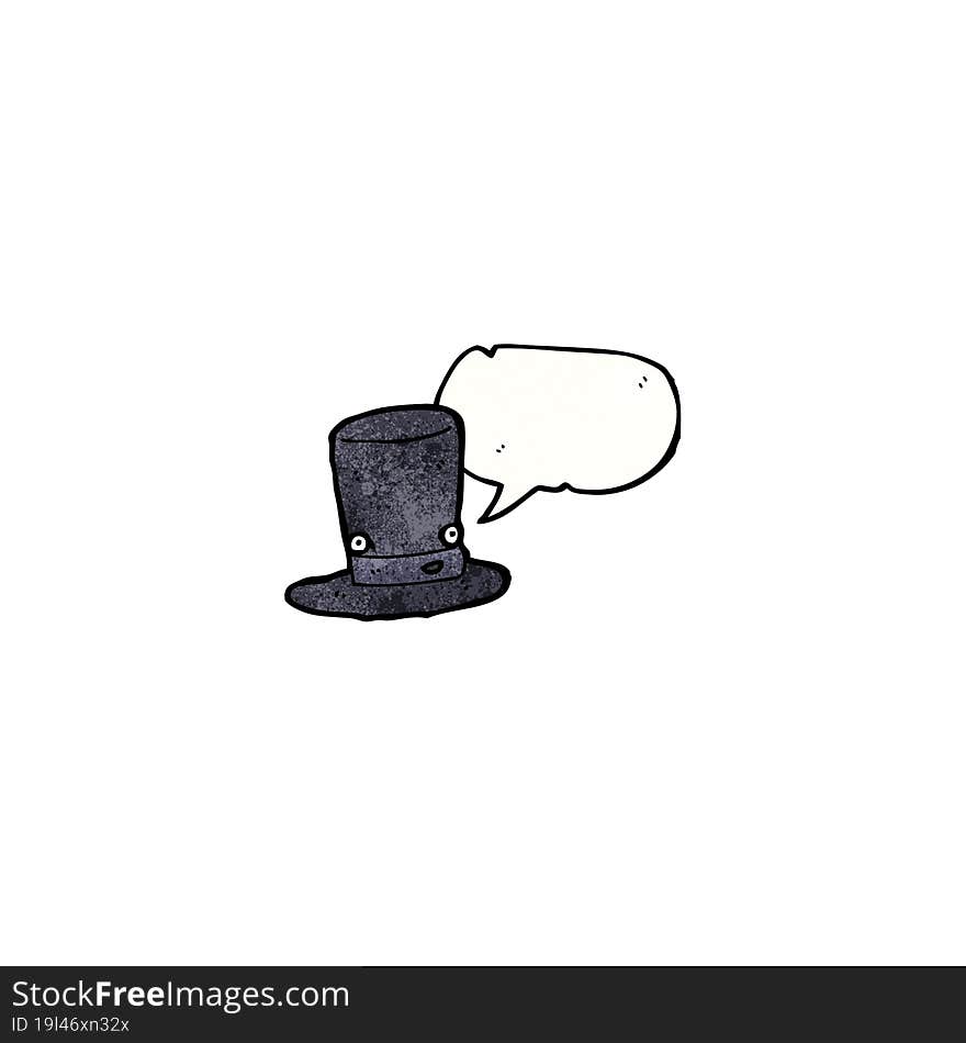 cartoon top hat with speech bubble