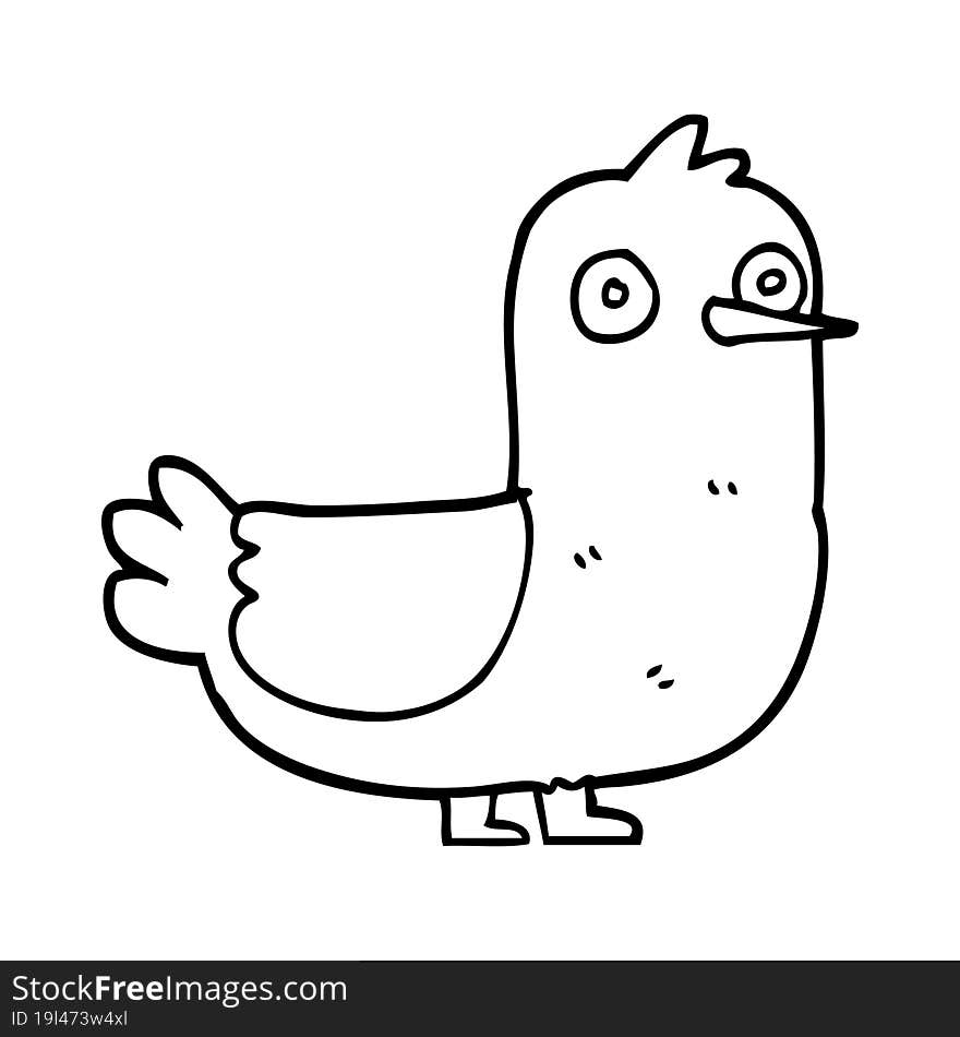 Line Drawing Cartoon Seagull