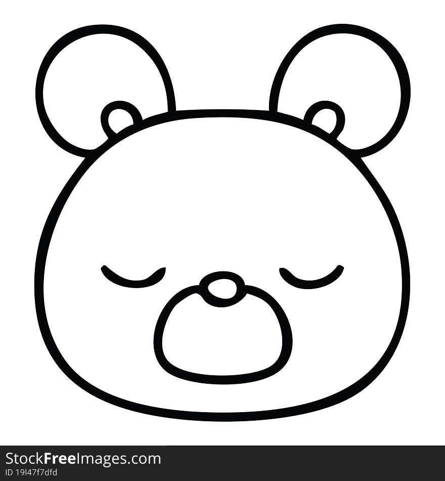 quirky line drawing cartoon bear