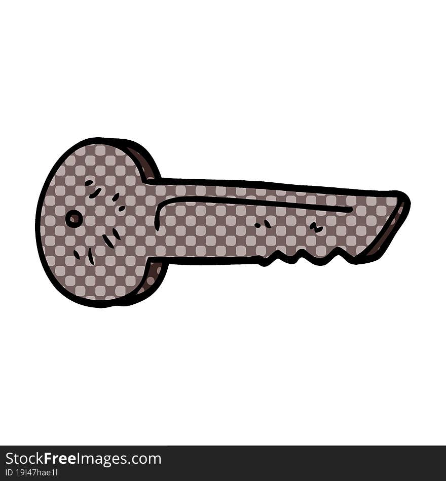 cartoon doodle metal key