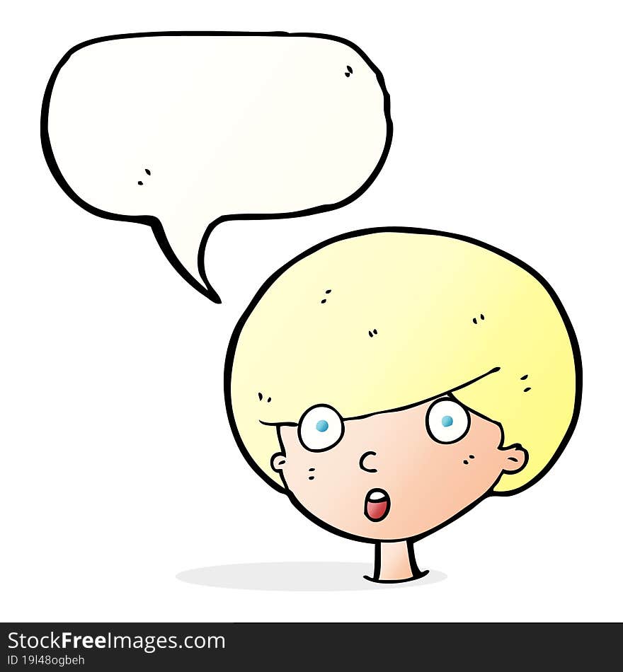 cartoon surprised boy with speech bubble