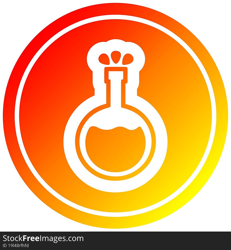 science experiment circular in hot gradient spectrum