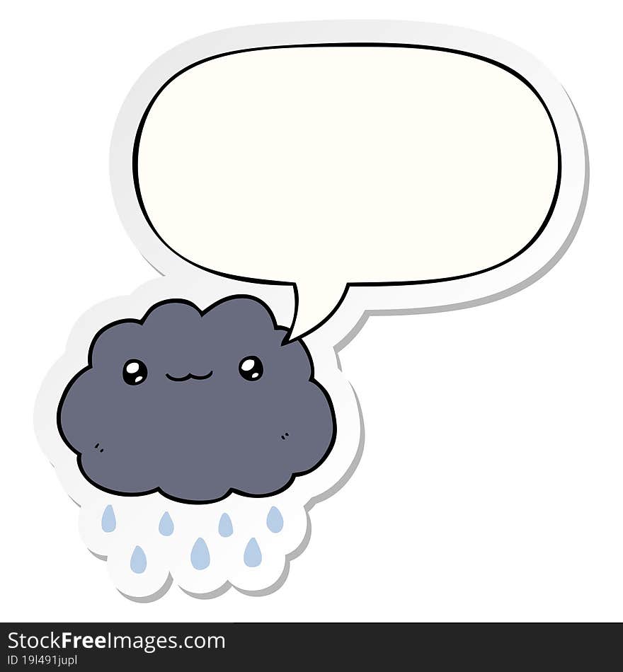 cartoon cloud and speech bubble sticker