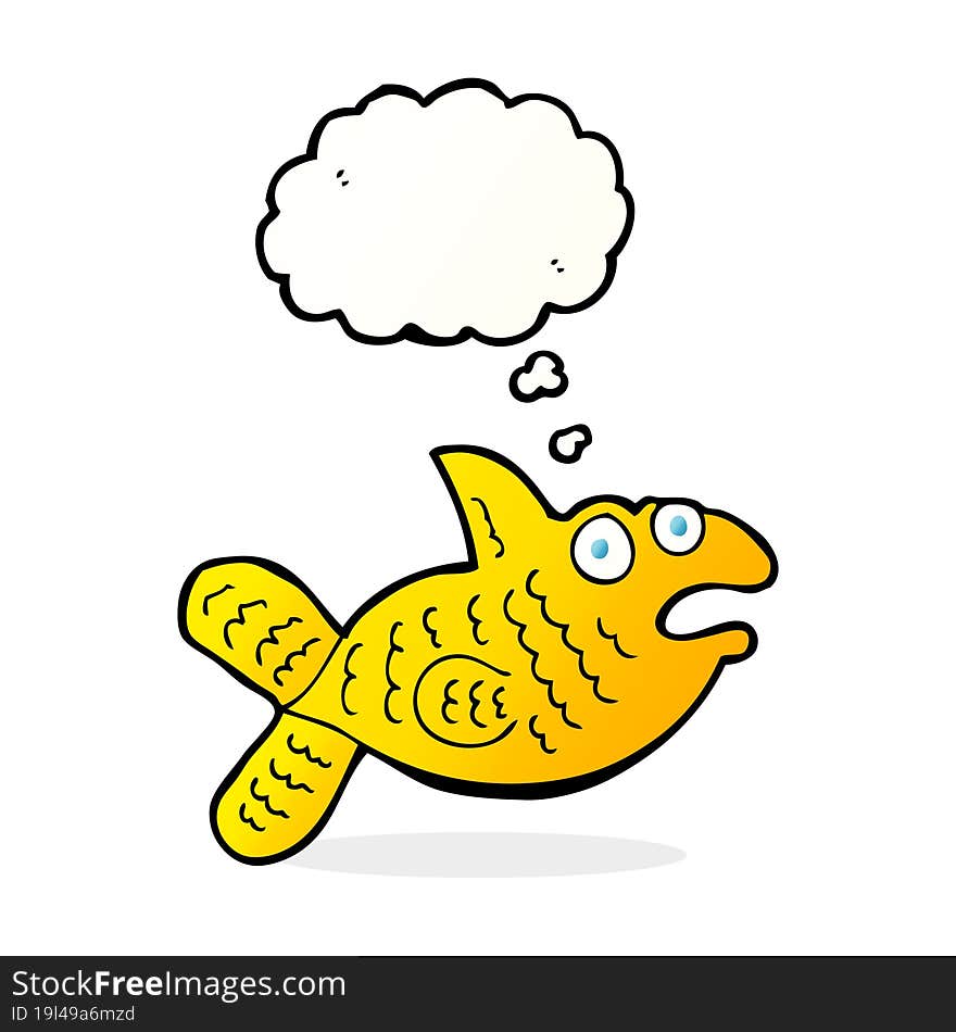 cartoon fish with thought bubble