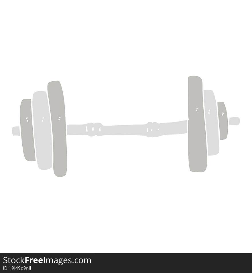 flat color illustration of a cartoon barbell