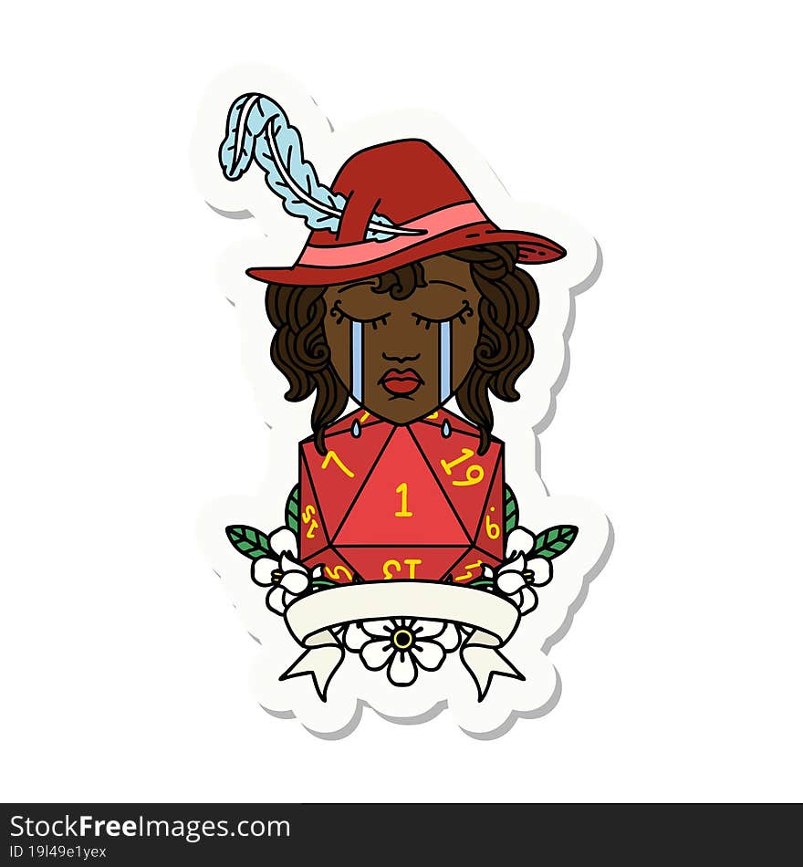 human bard character face sticker