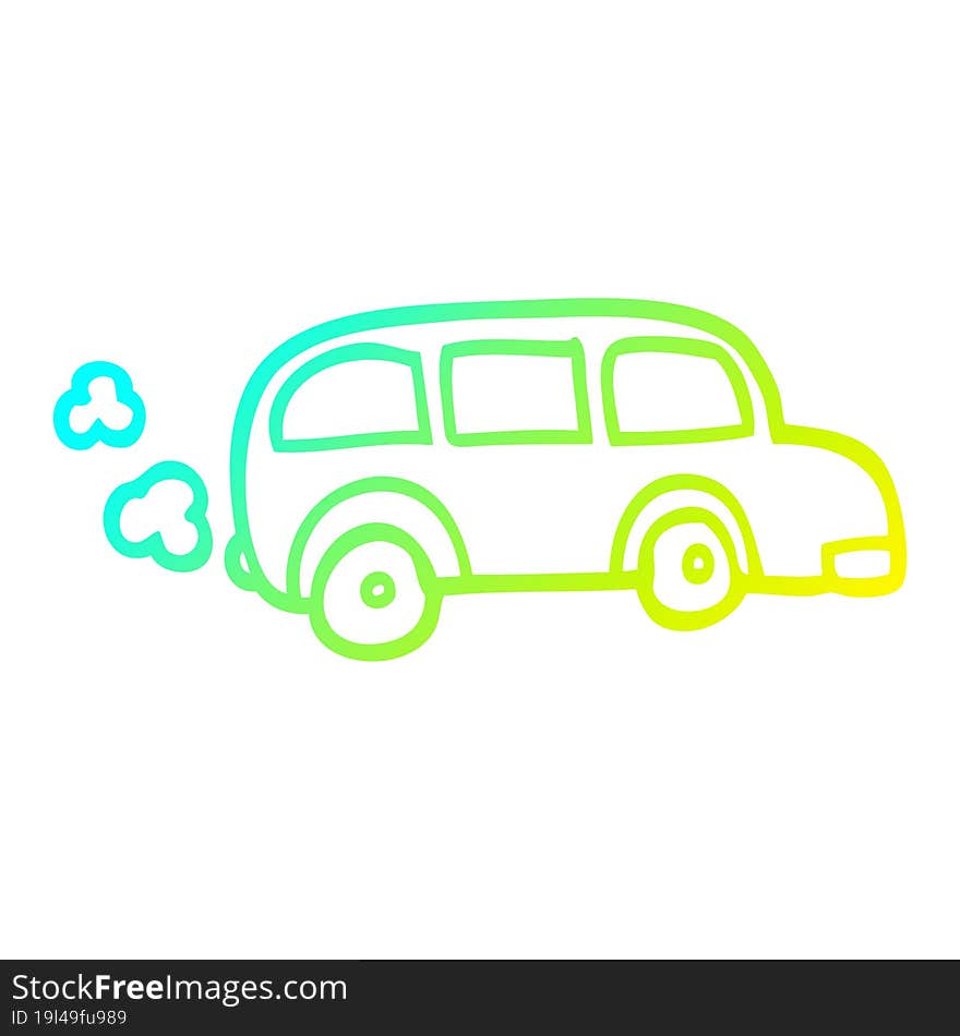 cold gradient line drawing of a child\'s drawing of a bus. cold gradient line drawing of a child\'s drawing of a bus