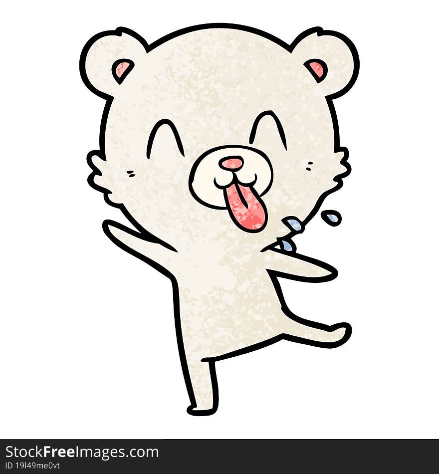 rude cartoon polar bear sticking out tongue. rude cartoon polar bear sticking out tongue