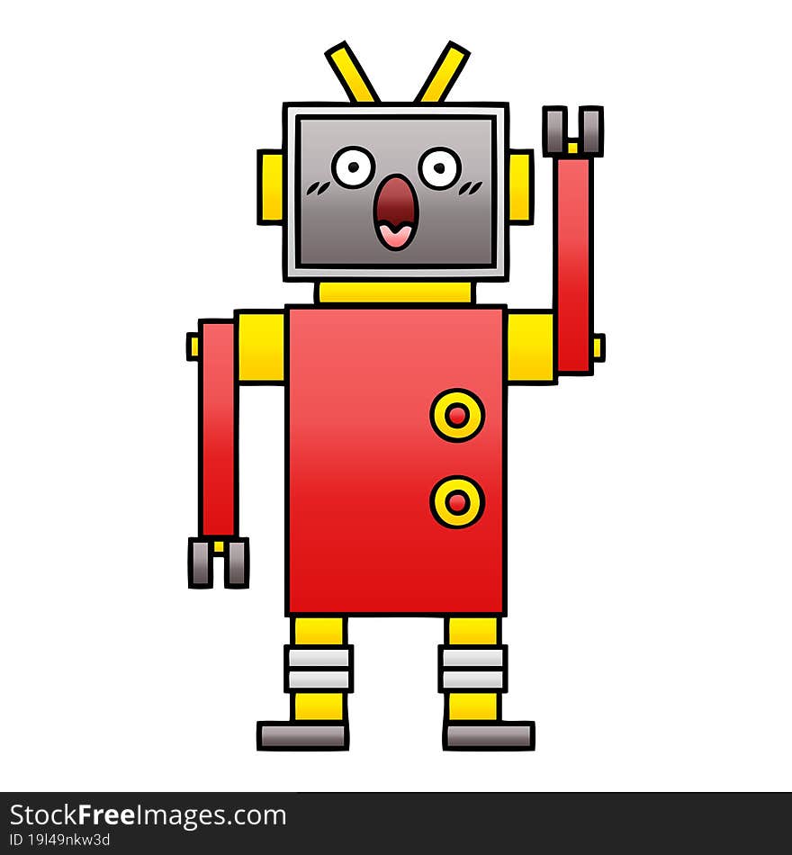 Gradient Shaded Cartoon Robot