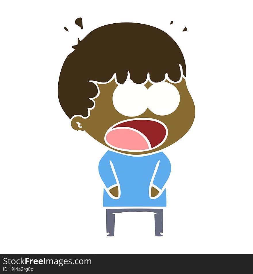 flat color style cartoon shocked man