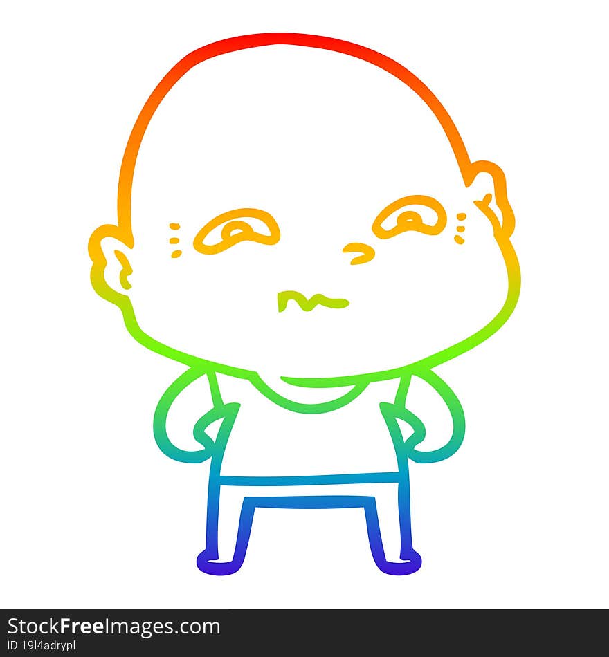 rainbow gradient line drawing cartoon creepy guy