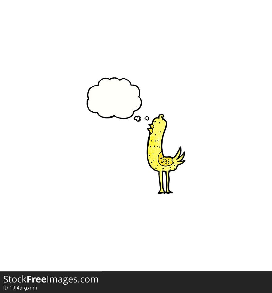 cartoon bird with thought bubble