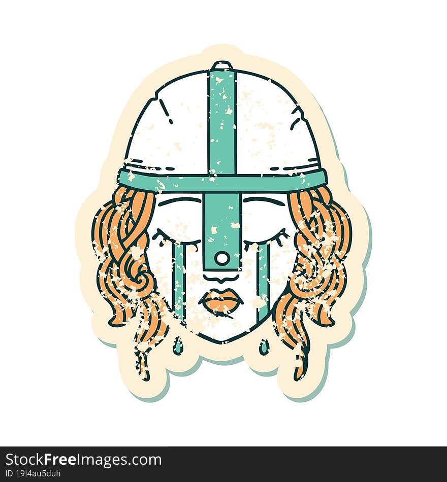 grunge sticker of a crying human fighter. grunge sticker of a crying human fighter