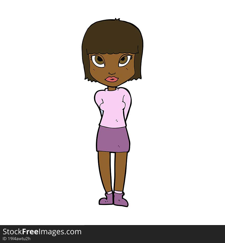 Cartoon Woman Standing