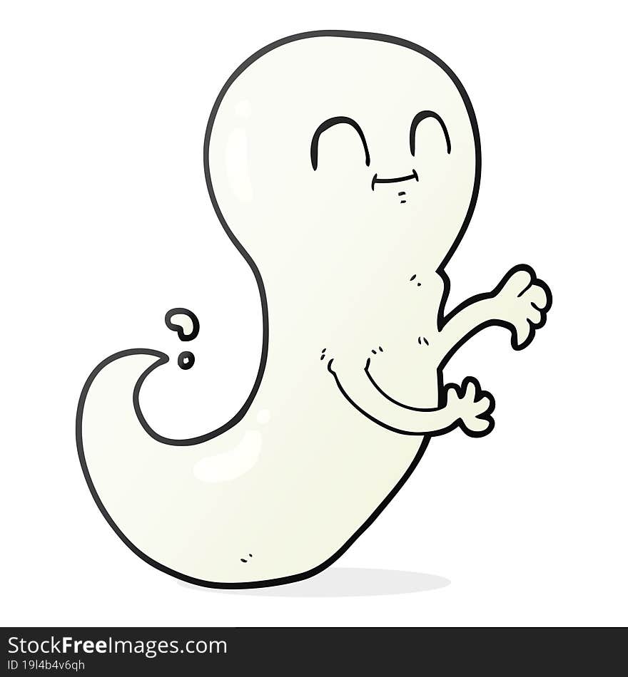 freehand drawn cartoon ghost