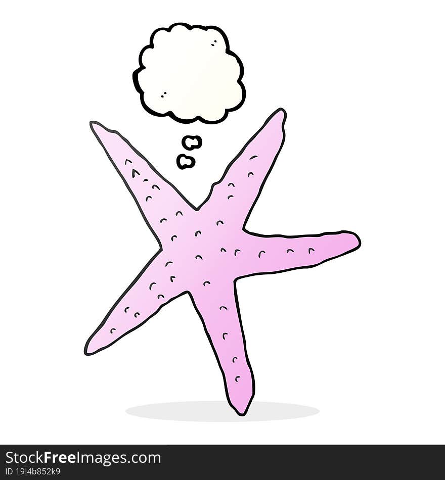 freehand drawn thought bubble cartoon starfish