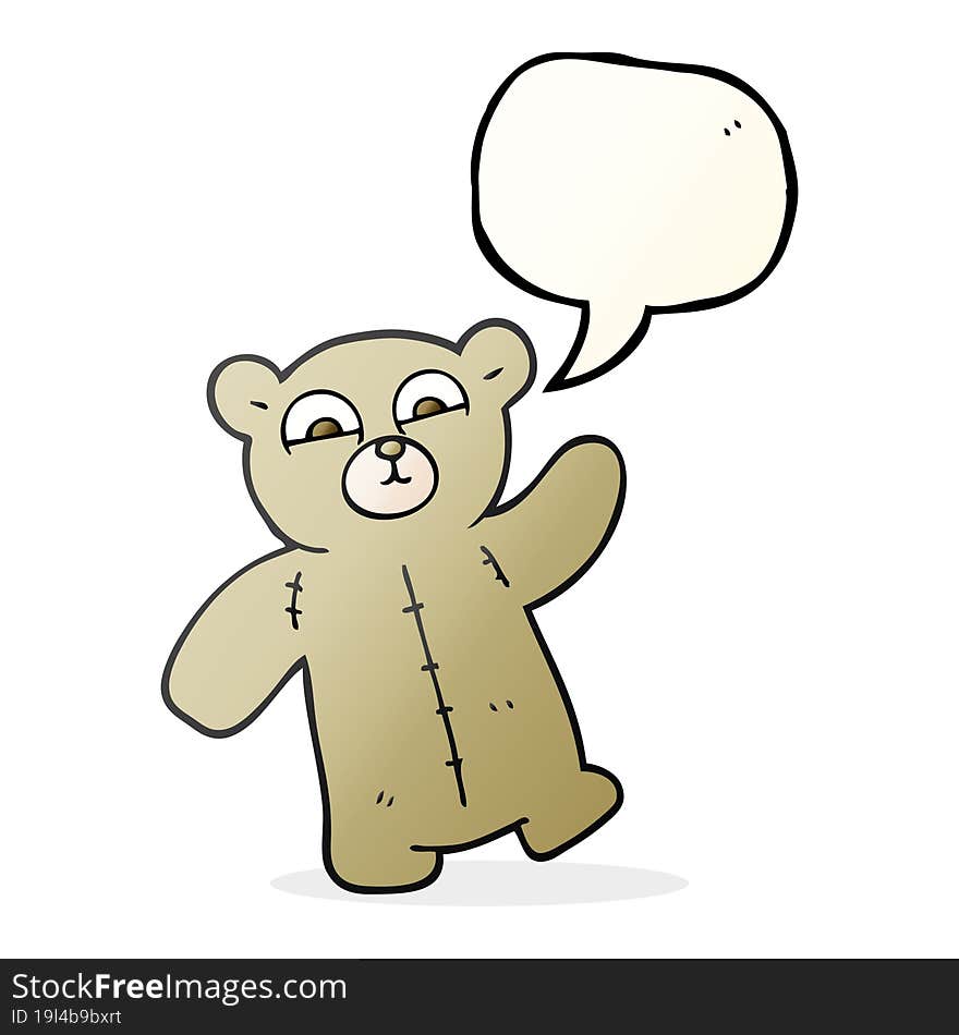 Speech Bubble Cartoon Teddy Bear