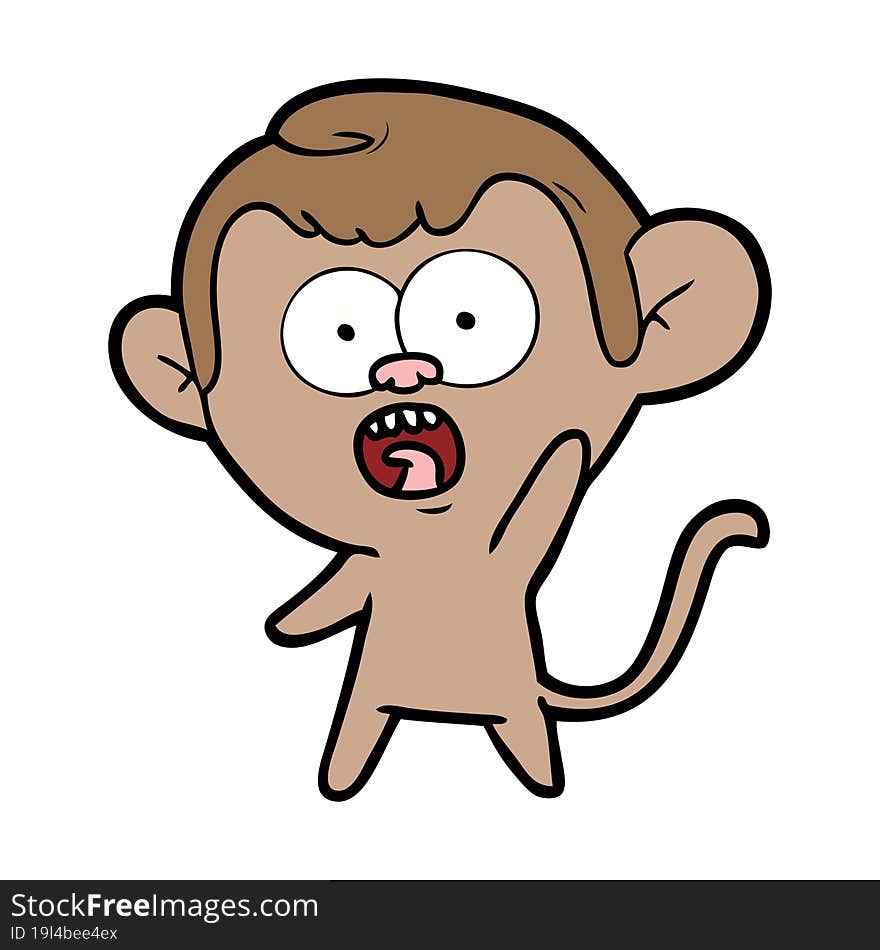 cartoon shocked monkey. cartoon shocked monkey